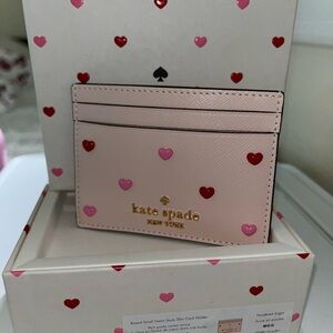 ❣️SOLD❣️Kate Spade Pink Heart Card Holder Valentines Day 2025